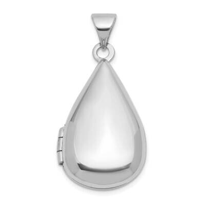 Polished 21X13mm Teardrop Shaped Locket 14k White Gold XL872W, MPN: XL872W,