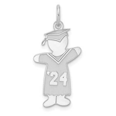 Class Of 2024 Boy Cuddle Charm Sterling Silver Rhodium-Plated XK1977SS, MPN: XK1977SS,