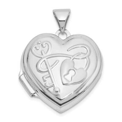 18mm Key To My Heart Reversible Heart Locket 14k White Gold XL859W, MPN: XL859W, 196904099636