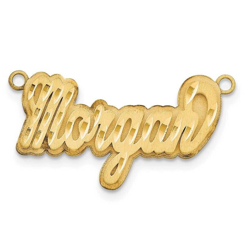 Gold-Plated 3D Satin Diamond-Cut Name Plate Sterling Silver XNA251GP