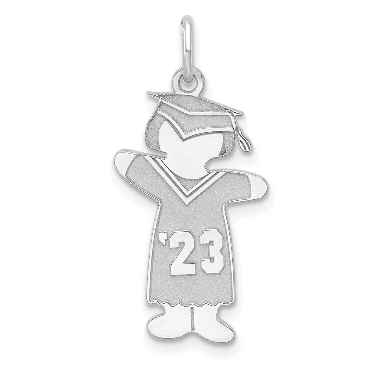 Class Of 2023 Girl Cuddle Charm Sterling Silver Rhodium-Plated XK1974SS, MPN: XK1974SS,