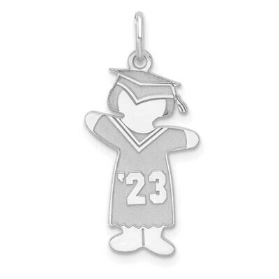 Class Of 2023 Girl Cuddle Charm Sterling Silver Rhodium-Plated XK1974SS, MPN: XK1974SS,