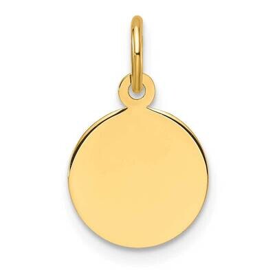 Plain .009 Gauge Circular Engravable Disc Charm 14k Gold XM674/09, MPN: XM674/09,