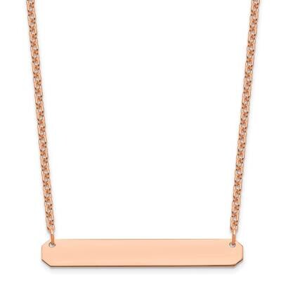 Rose-Plated Medium Polished Blank Bar Necklace Sterling Silver XNA1203RP, MPN: XNA1203RP,