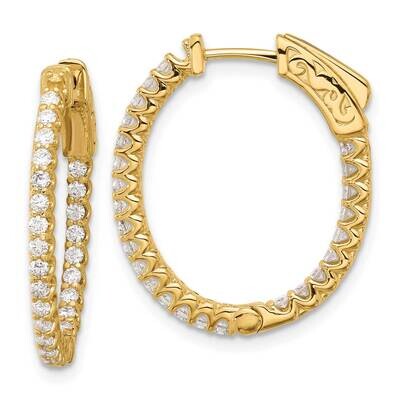 1.04Ct. 52-1.5mm In Out Oval Hoop Safety Clasp Earring Mountings 14k Gold XE3244, MPN: XE3244,