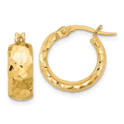 Diamond Cut 6mm Hoop Earrings 14k Polished Gold TF2218, MPN: TF2218, 196904096932