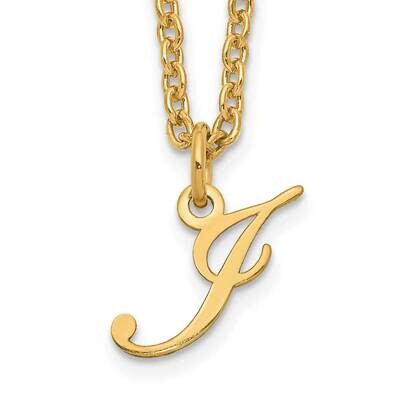 Gold-Plated Letter J Initial Necklace Sterling Silver XNA756GP/J, MPN: XNA756GP/J,