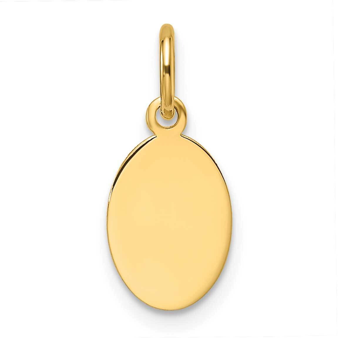 Plain .018 Gauge Engravable Oval Disc Charm 14k Gold XM683/18, MPN: XM683/18,