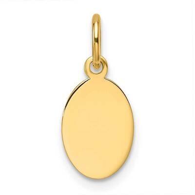 Plain .018 Gauge Engravable Oval Disc Charm 14k Gold XM683/18, MPN: XM683/18,