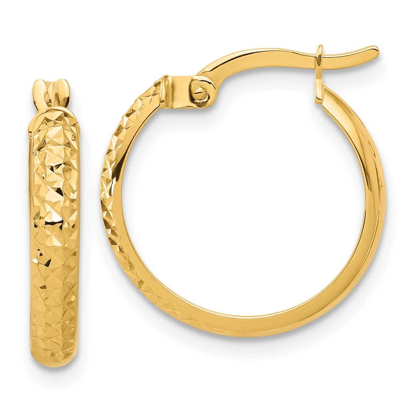 Diamond-Cut Hoop Earrings 14k Polished Gold TC1042, MPN: TC1042,