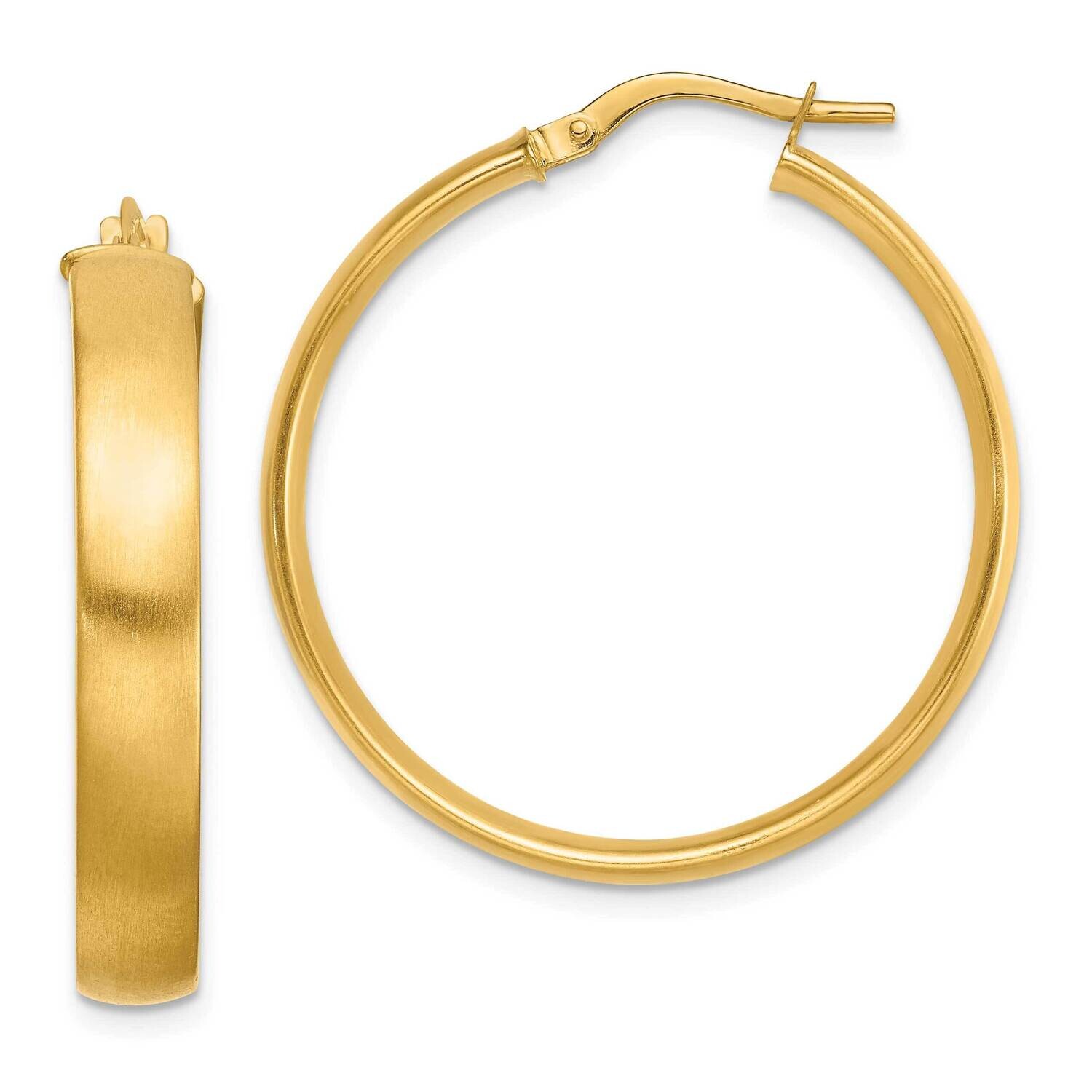 Large 5mm Satin Hoop Earrings 14k Gold TF1751