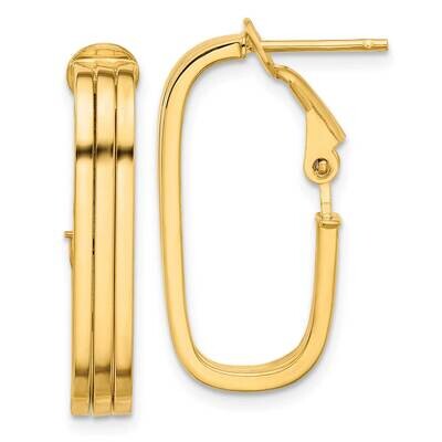 Oval Omega Back Hoop Earrings 14k Polished Gold TF2193, MPN: TF2193, 196904149454