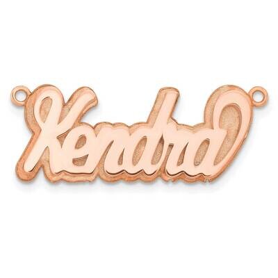 Rose-Plated 3D Polished Name Plate Sterling Silver XNA242RP, MPN: XNA242RP,