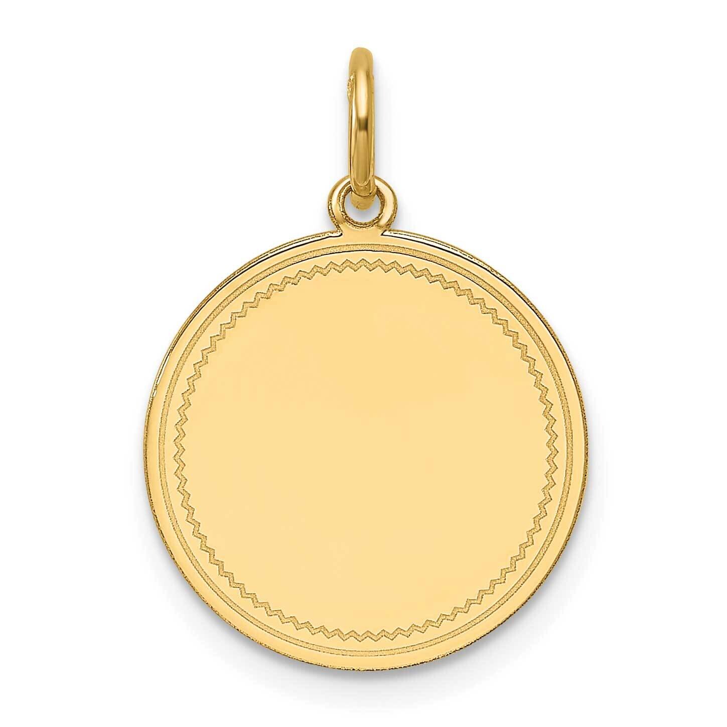 Plain .035 Gauge Engravable Round Disc Charm 14k Gold XM680/35, MPN: XM680/35,