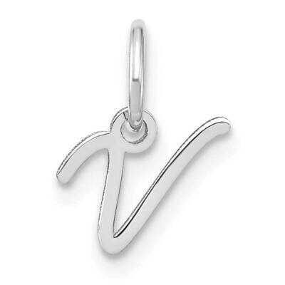 Upper Case Letter V Initial Charm 14k White Gold XNA1305W/V, MPN: XNA1305W/V,