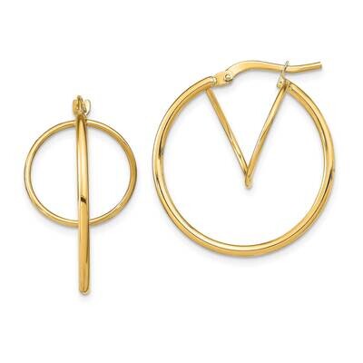 Twisted Circle Inside Hoop Earrings 14k Gold TF1938, MPN: TF1938, 191101975219