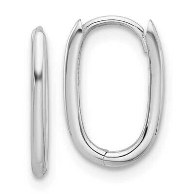 Polished Oval Hinged Hoop Earrings 14k White Gold TF2285W, MPN: TF2285W, 196904149584
