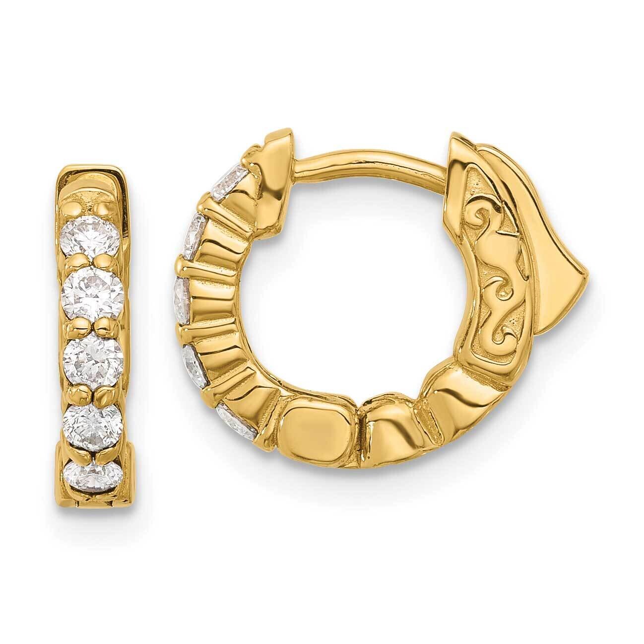 .46Ct 10-2.25mm Round Hoop Safety Clasp Diamond Earrings 14k Gold XE3258AA, MPN: XE3258AA,
