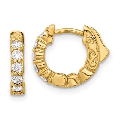 .46Ct 10-2.25mm Round Hoop Safety Clasp Diamond Earrings 14k Gold XE3258AA, MPN: XE3258AA,