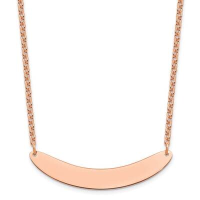 Rose-Plated Medium Polished Curved Blank Bar Necklace Sterling Silver XNA1206RP, MPN: XNA1206RP,