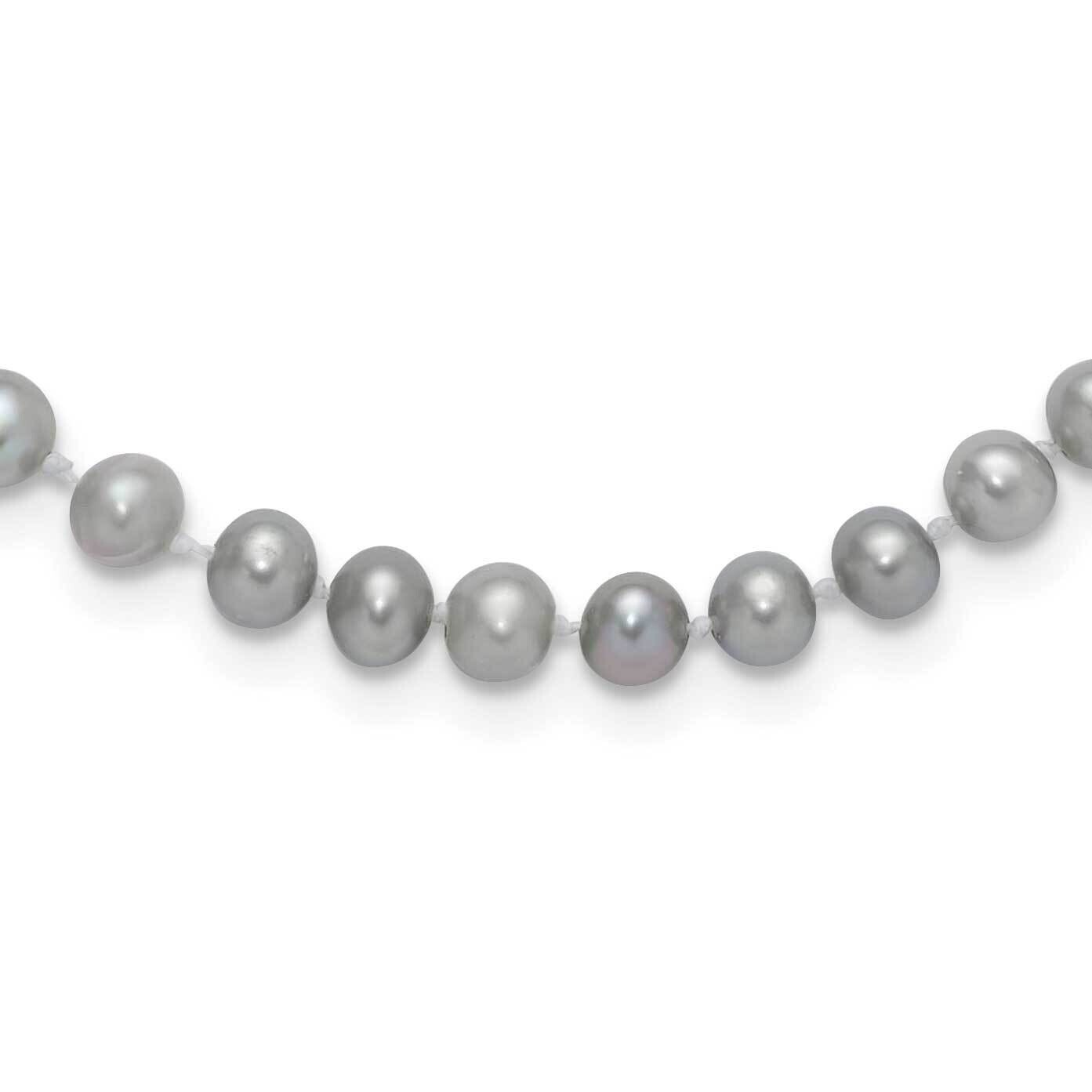 5-6mm Near Round Grey Fwc Pearl 18 Inch Necklace 14k Gold XF816-18, MPN: XF816-18,
