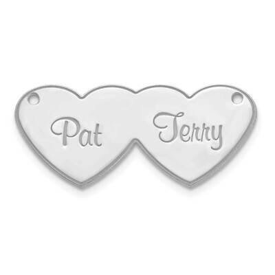 Double Heart Name Plate 14k White Gold XNA111W, MPN: XNA111W,