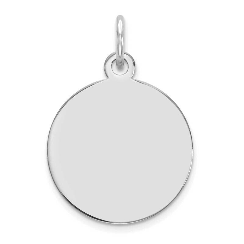 Plain .018 Gauge Circular Engravable Disc Charm 14k White Gold XM135/18W, MPN: XM135/18W,