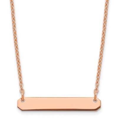 Rose-Plated Small Polished Blank Bar Necklace Sterling Silver XNA1198RP, MPN: XNA1198RP,