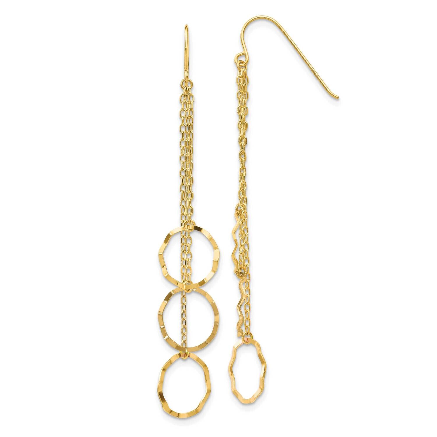 Faceted Circle Dangle Earrings 14k Gold TH569Y, MPN: TH569Y,