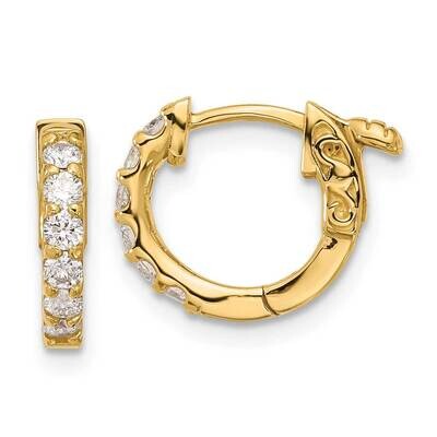.42Ct 12-2.0mm Round Hoop Safety Clasp Diamond Earrings 14k Gold XE3253AA, MPN: XE3253AA,