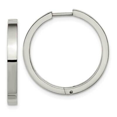 Chisel Polished 2.75mm Hinged Hoop Earrings Titanium TBE126 by Chisel, MPN: TBE126, 883957758862