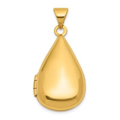 21X13mm Teardrop Shaped Locket 14k Polished Gold XL872, MPN: XL872,