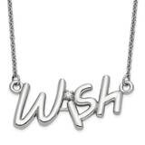 Polished CZ Wish Necklace Stainless Steel SRN1418-19.5 by Chisel, MPN: SRN1418-19.5, 886774261843