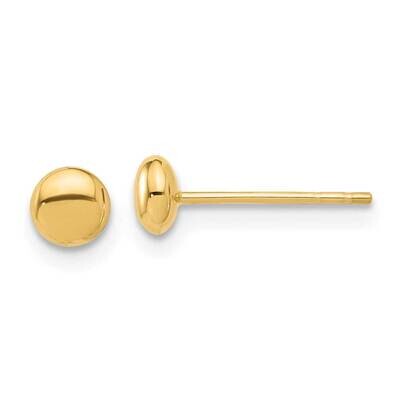 4.5mm Button Post Earrings 14k Polished Gold TF2339, MPN: TF2339,