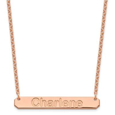 Rose-Plated Medium Polished Arial Rounded Bar Necklace Sterling Silver XNA1237RP, MPN: XNA1237RP,