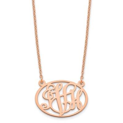 Rose-Plated Oval Monogram Necklace Sterling Silver XNA577RP, MPN: XNA577RP,