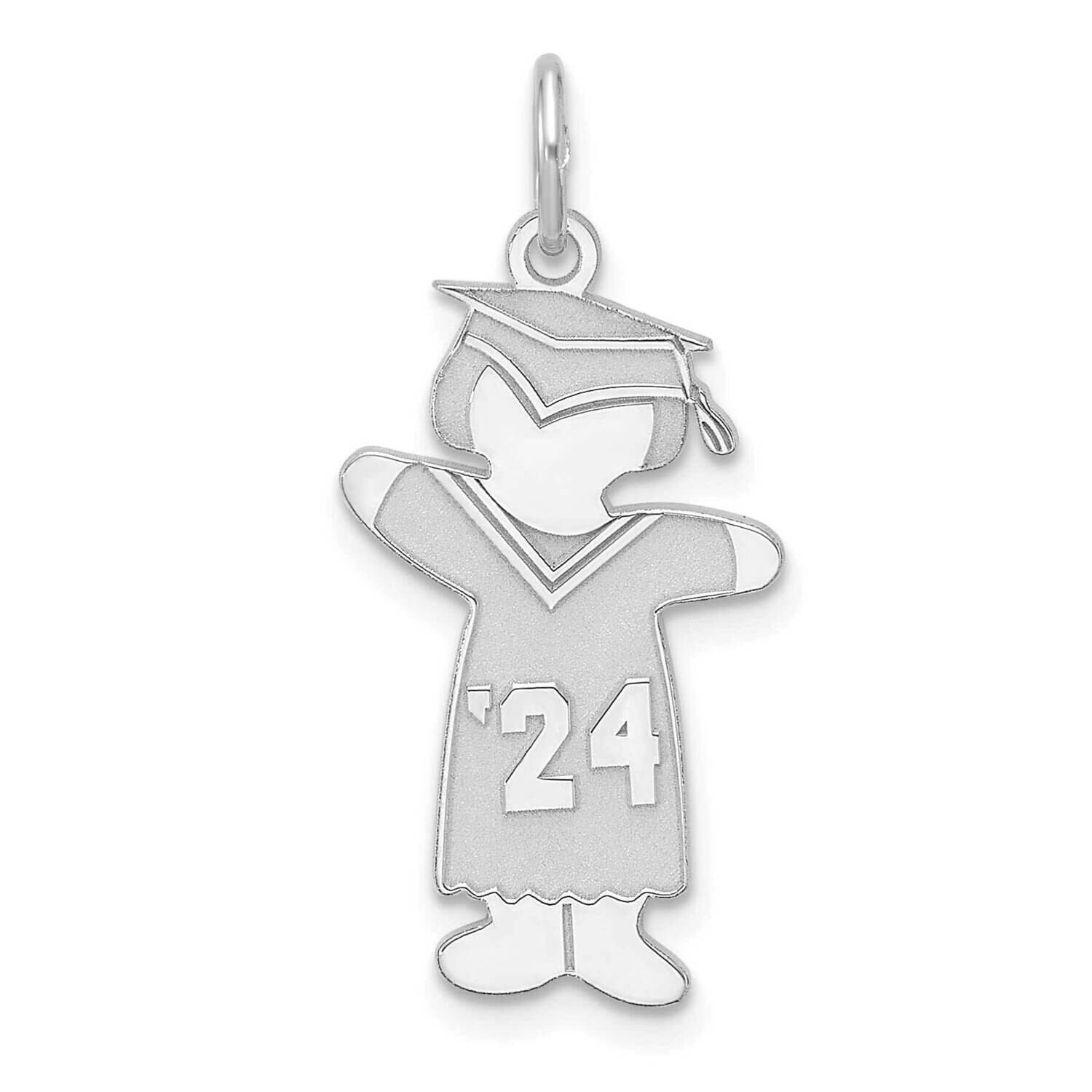 Class Of 2024 Girl Cuddle Charm Sterling Silver Rhodium-Plated XK1976SS, MPN: XK1976SS,