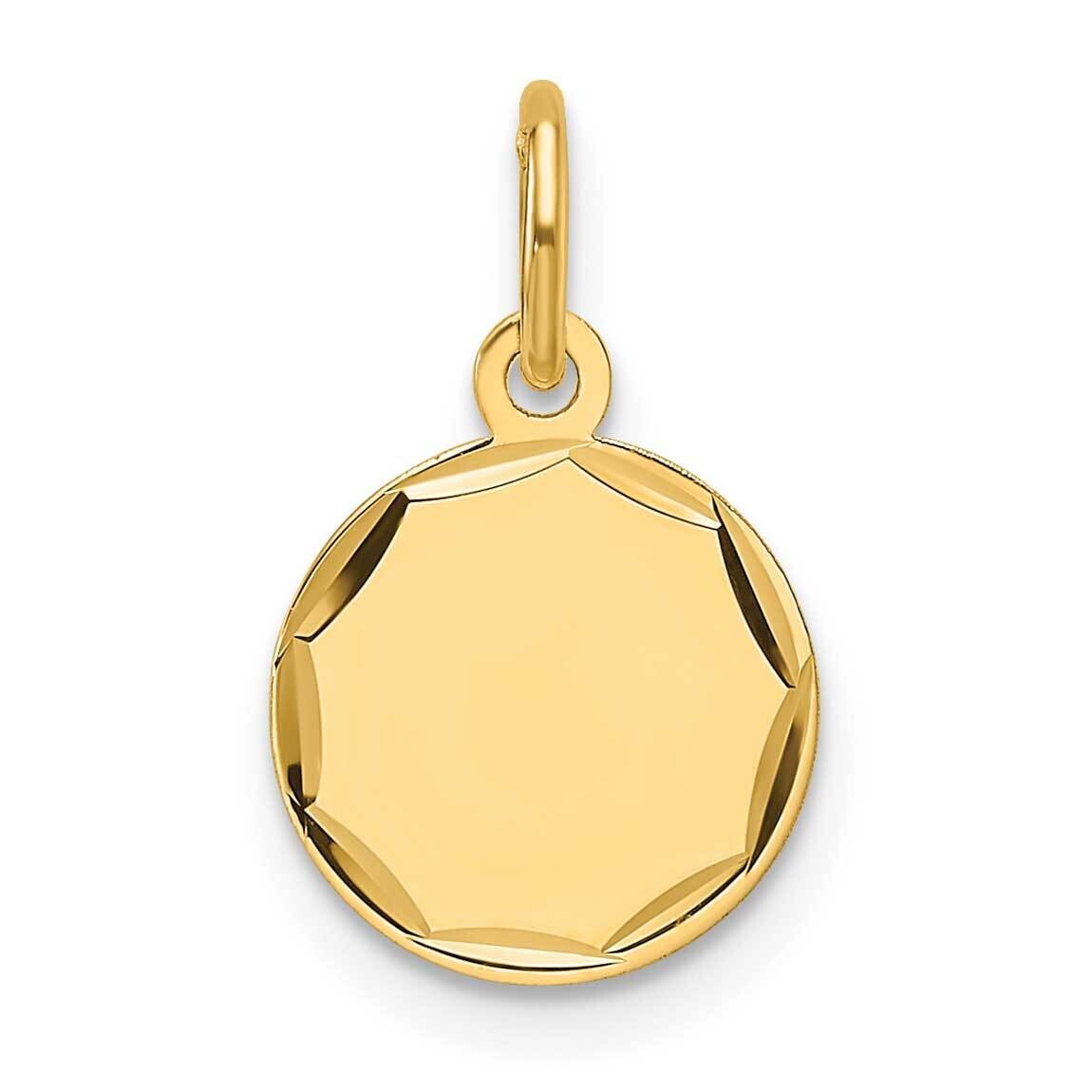 Etched .011 Gauge Engravable Round Disc Charm 14k Gold XM676/11, MPN: XM676/11,