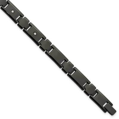Chisel Tungsten Polished Black Ip-Plated 1/10 Carat Diamond 9 Inch Bracelet TUB129-9 by Chisel, MPN…
