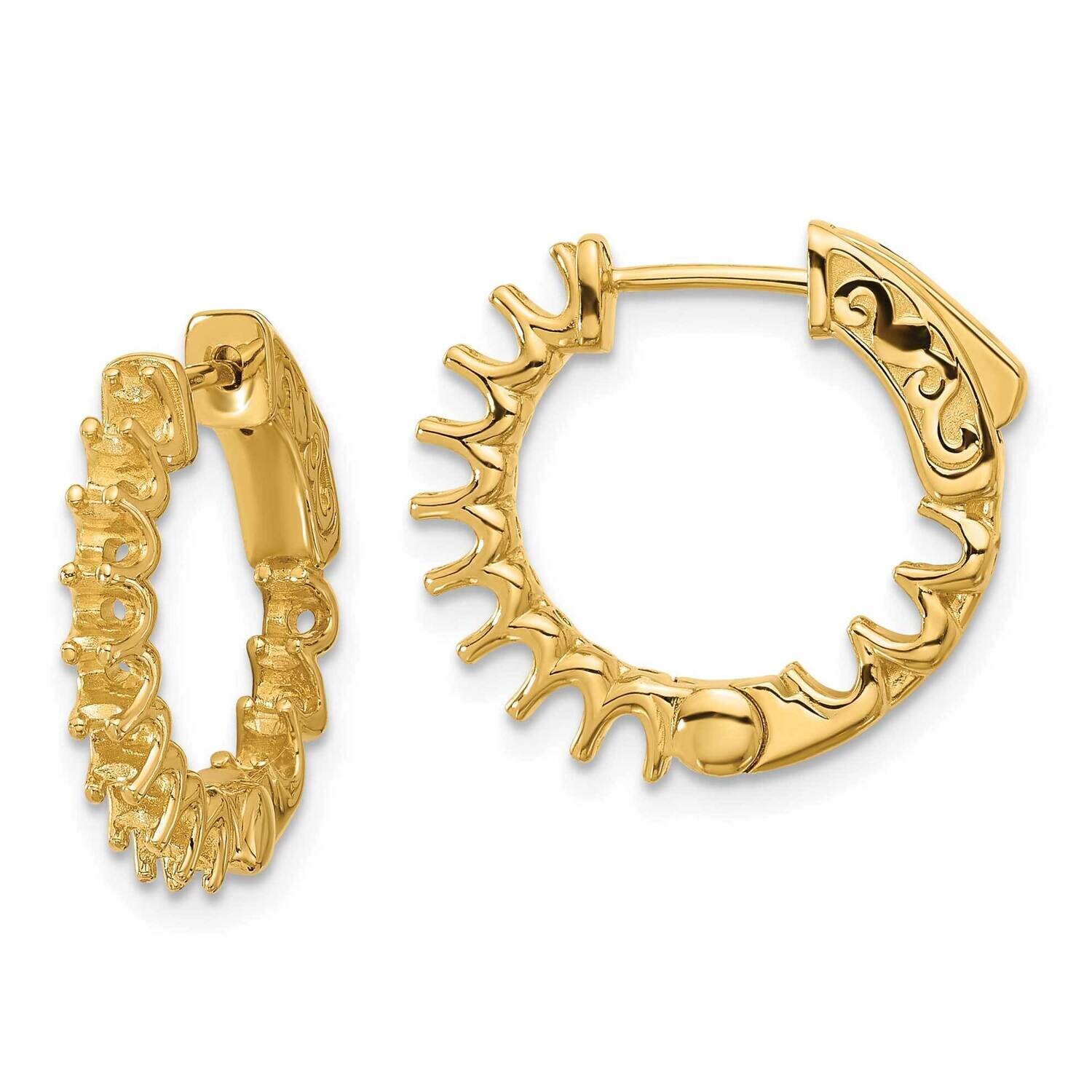 1.2Ct 24-2.3mm Round Hoop Safety Clasp Earring Mountings 14k Gold XE3267, MPN: XE3267,