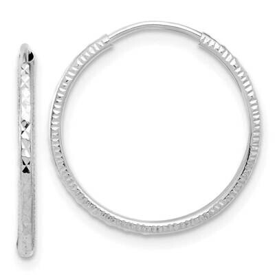 Diamond-Cut 1.50mm Endless Hoop Earrings 14k White Gold TF2175W, MPN: TF2175W,