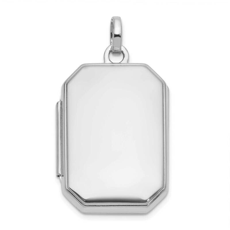 Polished 20X15mm Curved Rectangle Locket 14k White Gold XL873W