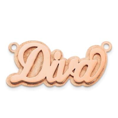 Rose-Plated 3D Polished Name Plate Sterling Silver XNA243RP, MPN: XNA243RP,