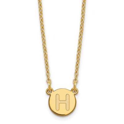 Gold-Plated Tiny Circle Block Letter H Initial Necklace Sterling Silver XNA722GP/H, MPN: XNA722GP/H,