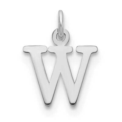 Letter W Initial Charm Sterling Silver Rhodium-Plated XNA1160SS/W, MPN: XNA1160SS/W,