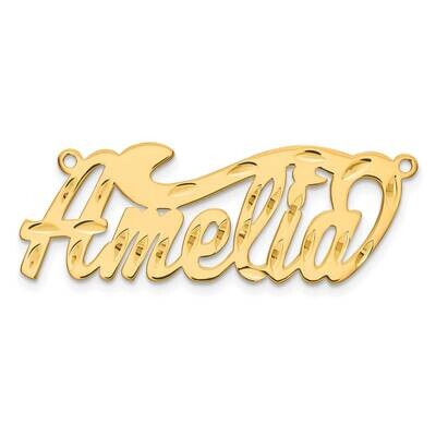 Gold-Plated Diamond-Cut Name Plate Sterling Silver XNA153GP, MPN: XNA153GP,