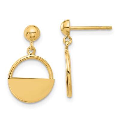 Contemporary Dangle Post Earrings 14k Polished Gold TF2313, MPN: TF2313,