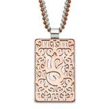 &amp; Brown Ip-Plated Swirl Rectangle Design Necklace Stainless Steel SRN451-24 by Chisel, MPN: SRN451-…