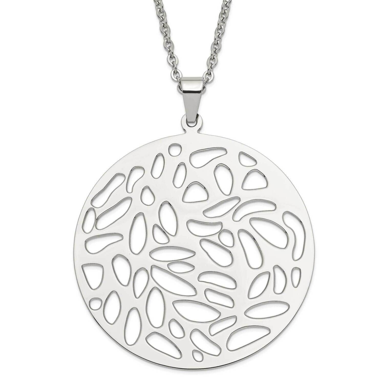 Fancy Cutout Pendant Necklace Stainless Steel SRN641-22 by Chisel, MPN: SRN641-22, 886774042077