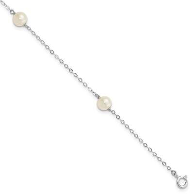 5-6mm Round White Fwc Pearl 3 Station Bracelet 7.25 Inch 14k White Gold XFW560-7.25, MPN: XFW560-7.…